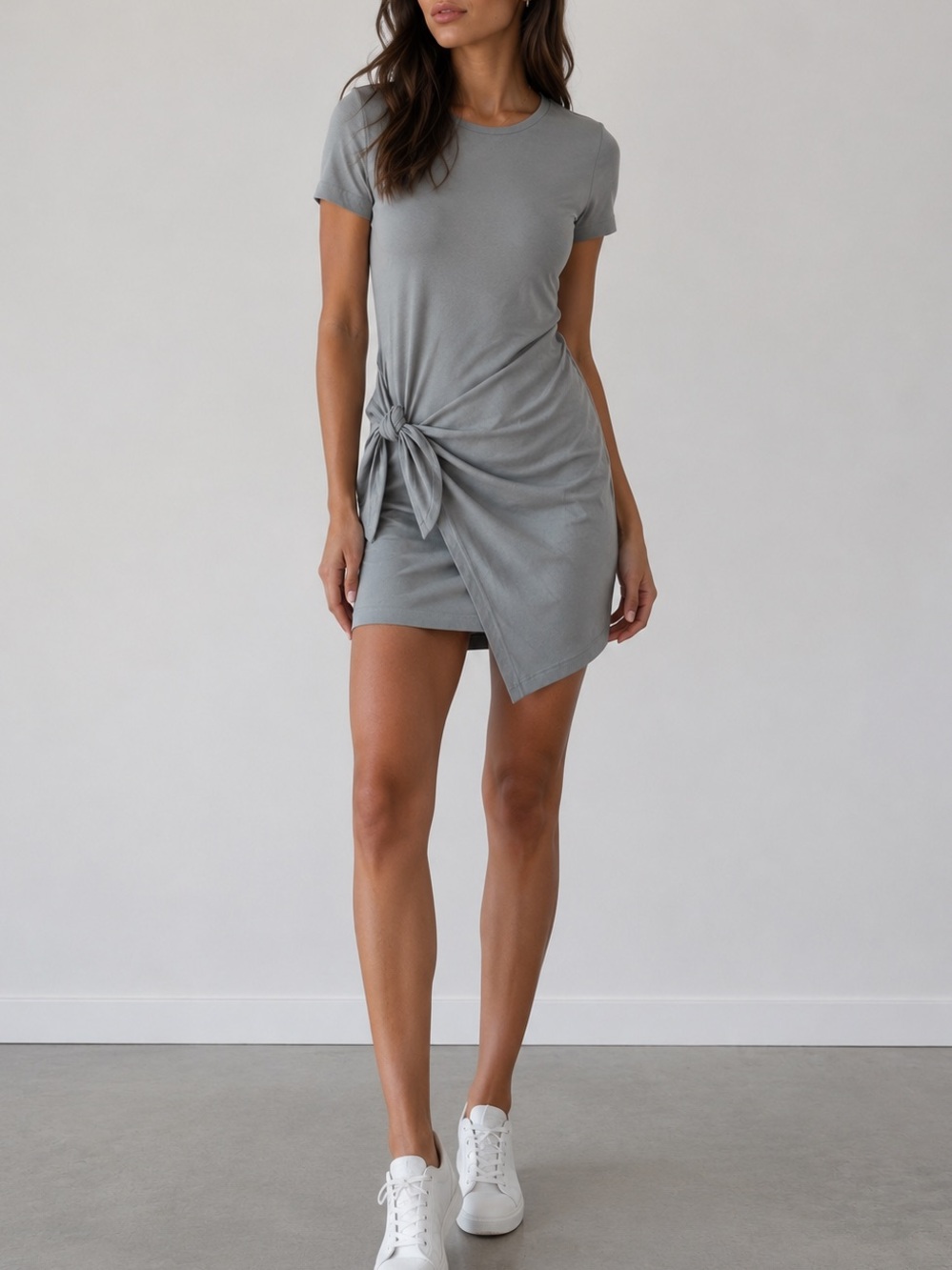 Club Monaco Sage Green Midi Dress with Front Knot
